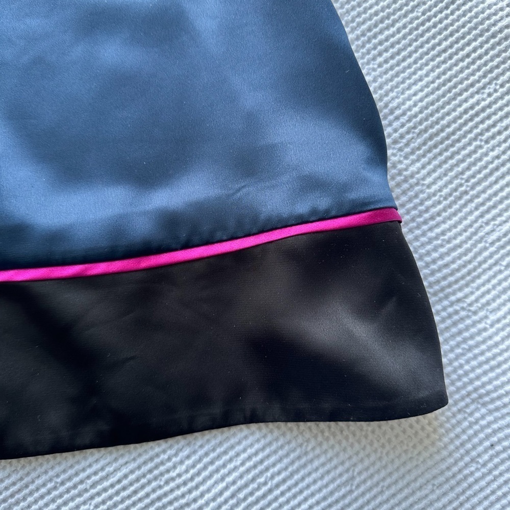 “Kensie Girl”- Satin Slip Dress - Spaghetti Strap- Navy/Pink/Black - Size:Medium - Picture 4 of 15